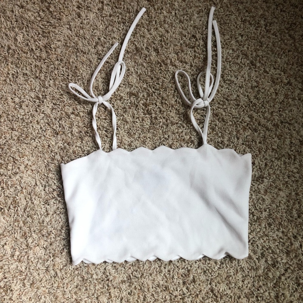 Zara Cropped White Tank